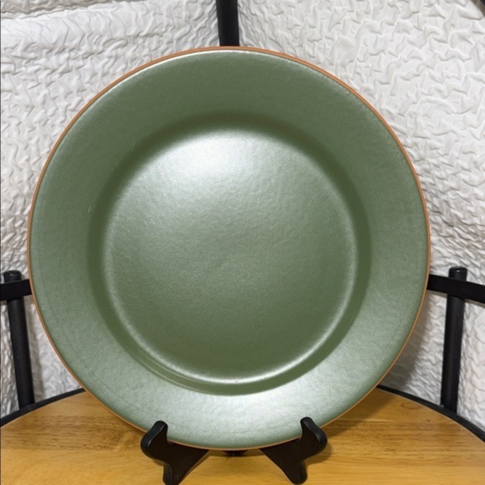 Vintage Casa Verde Portugal Green Glazed Terra Cotta 10 7/8 Dinner  Plate WSP
